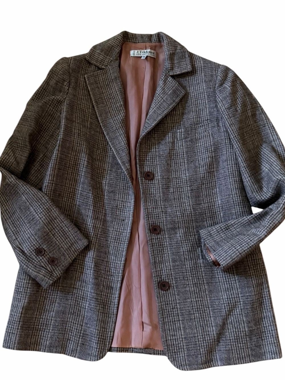 Vintage J. Tiktiner France Classic Plaid Blazer with Lining